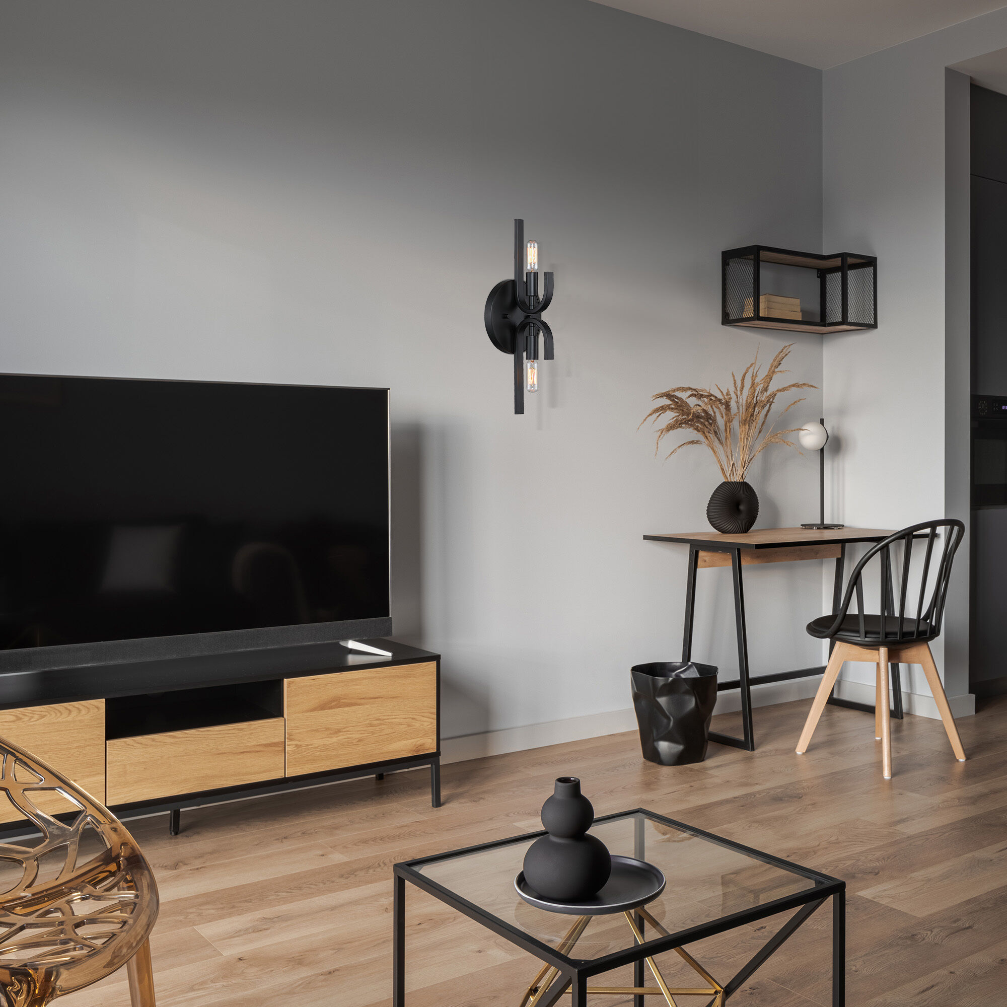 Skye 2 Light 6.25 inch Matte Black Wall Sconce Wall Light